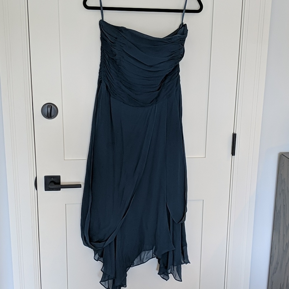 Dusty blue monsoon strapless dress